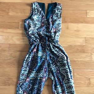 Bohemian green patterned jumpsuit